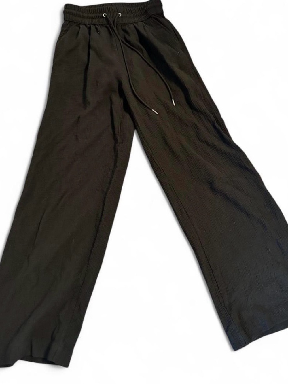 Women’s Black Wide-Leg Drawstring Pants